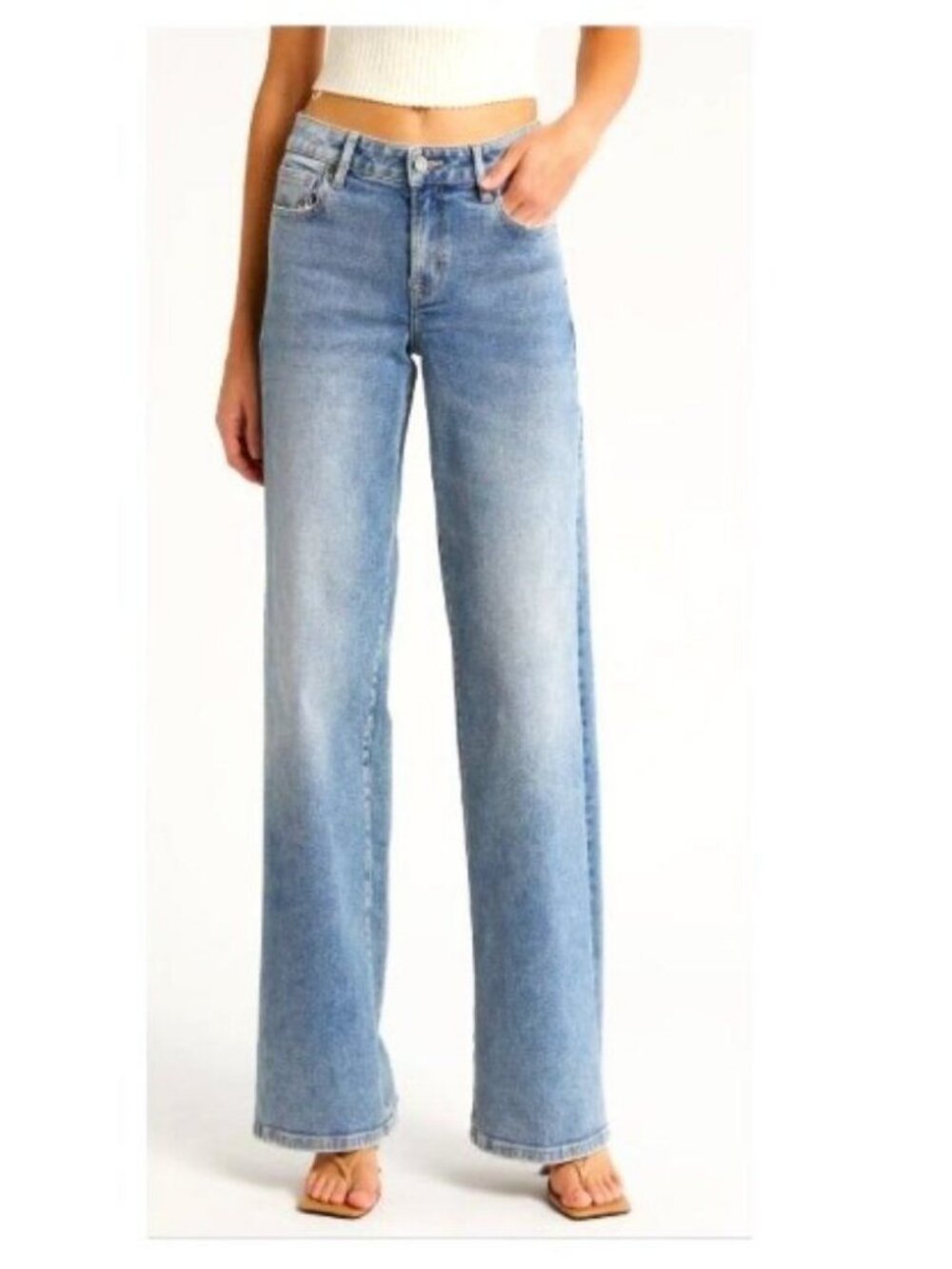 Jeanstar 31x30 12 Reg Stitched Pocket High-Rise Medium Wash Straight Leg Jeans
